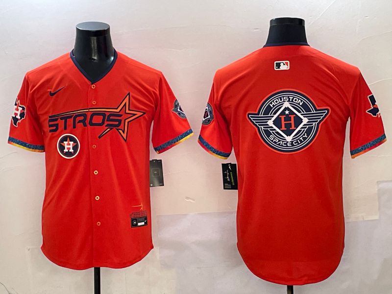 Men Houston Astros Blank Orange Five generation Joint Name 2025 Nike MLB Jersey style 18